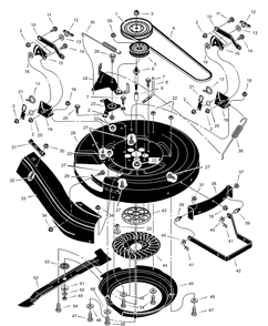 Mower Housing Diagram and Parts List for 312001X50B 2003 Briggs and Stratton Lawn Tractor